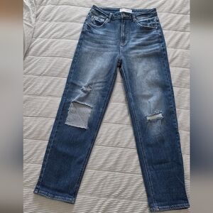 Risen Relaxed Boyfriend Jeans in Distressed Blue